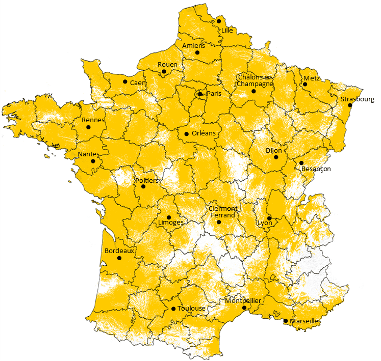 Carte de couverture du réseau e*Message